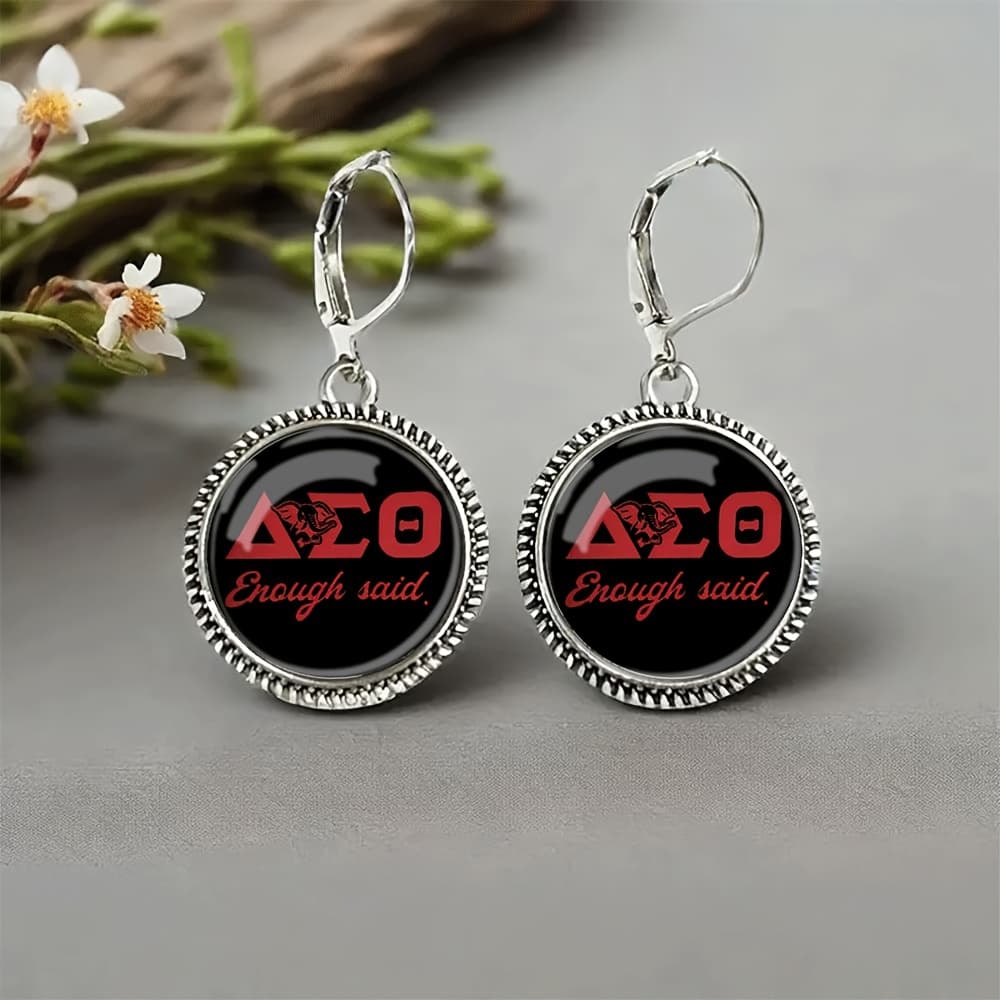 TEMU Fashion Jewelry, Greek Letter Logo And Word Earrings, Suitable For Daily Wear And Party Accessories, Party Gifts, Holiday Gifts For , For Teenager