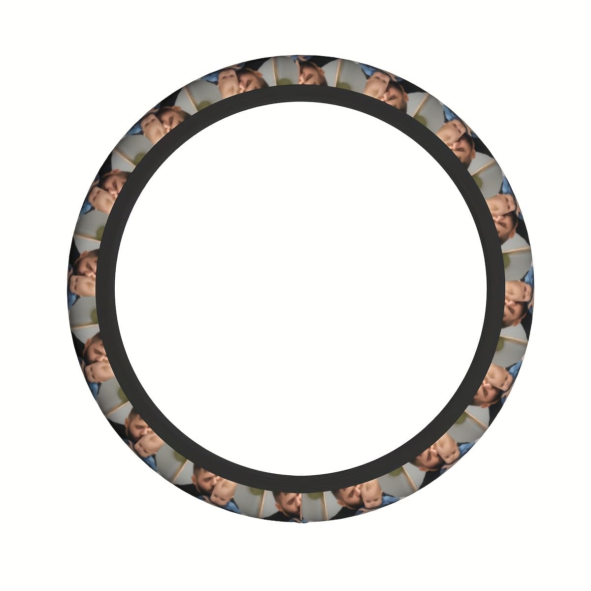 TEMU Custom Your Photo Logo Text Car Steering Wheel Cover For Women Men Stretch Anti-slip Wrap Protector Universal Auto Additions Decor