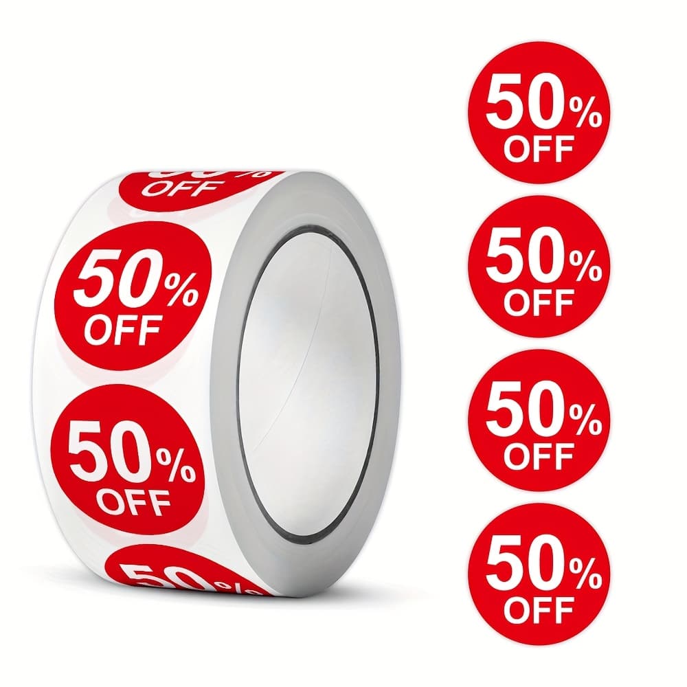 TEMU 500pcs/roll Product Discount Sticker Labels, Self-adhesive Stickers