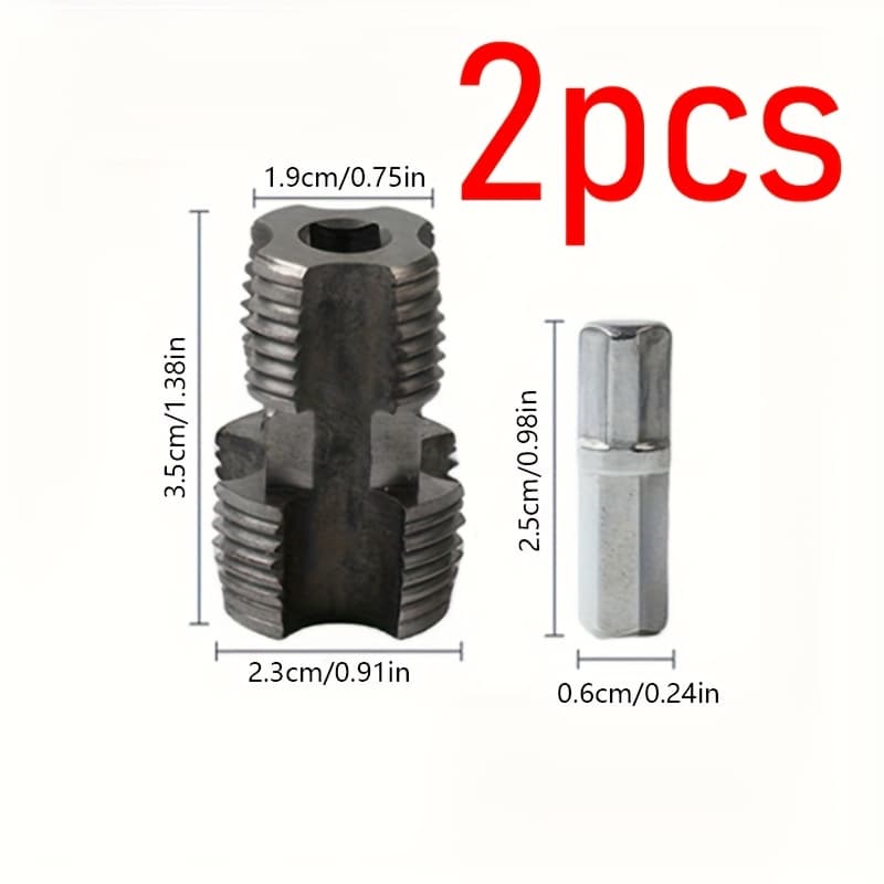 TEMU Ppr/ Ppe Pipe Thread Repair Kit (1/ 2" & 3/ 4") Drill-activated Tapping Tool With Integrated Joint Adapters For Quick Plumbing Fixes