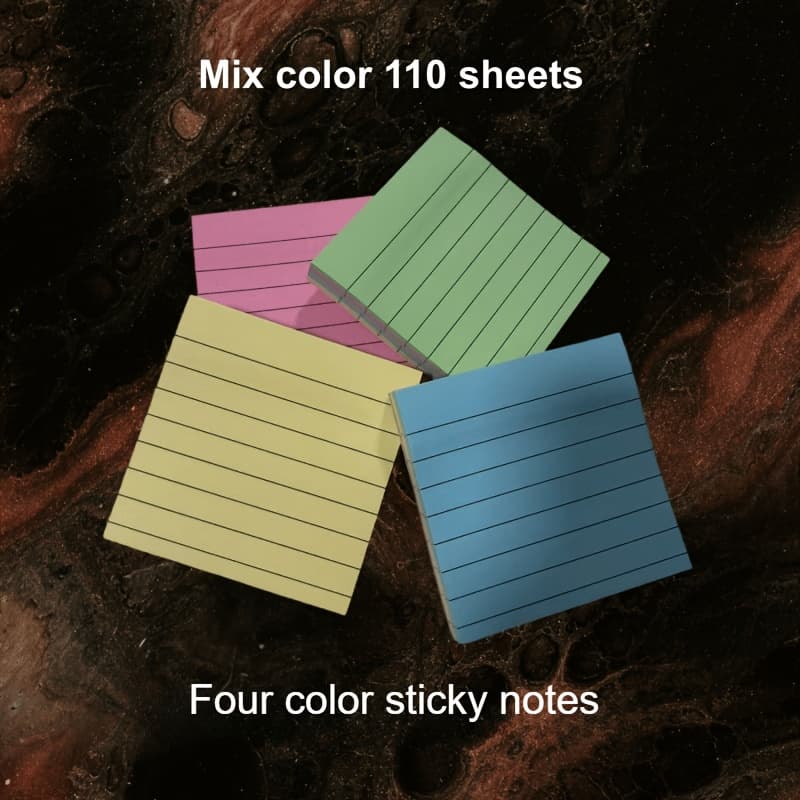 TEMU Lined Self-adhesive Memo Pads, Square, 110 Sheets Of Paper Per Memo Pad, Suitable For Office, School, And Home, Space-saving, Super Practical Sticky Notes