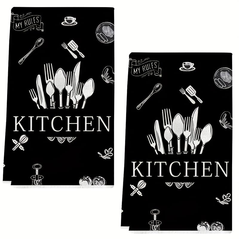 TEMU 2pcs Pack Microfiber Cleaning Cloths, High-absorbent Dish Towels Suitable, Tea Towels, Dishwashing Rags, Housewarming/birthday/mom Gifts, Space-saving Contemporary Tea Towel