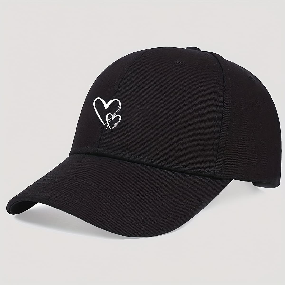 TEMU 1pc Line Heart Shape Printed Women's Baseball , Outdoor Sun Hat, Truck Driver , Adjustable Leisure Sports Suitable For Vacation, Travel, Streetwear