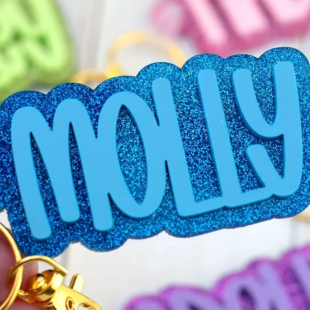 TEMU Personalized Acrylic Name Keychains, Beach Bags, Custom Diy In Autumn/winter Styles With Unique Alphabet Tags And Bag Pendants—ideal-gift For During Halloween Or Christmas