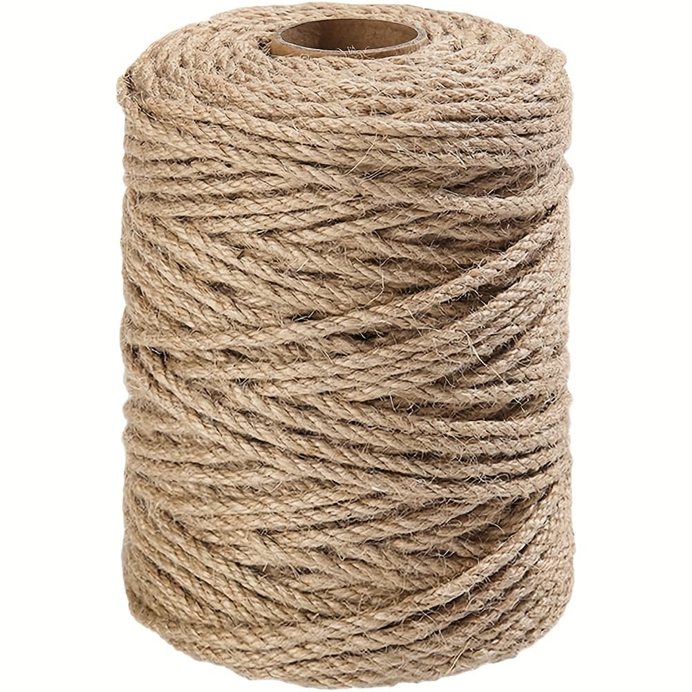 TEMU 4mm X 50m Jute Rope, Large Roll Of Natural Jute Rope (164ft), Heavy-duty Thickened Hemp Rope, Suitable For Diy Crafts, Garden Tying, Home Decor, Cat Scratching Posts