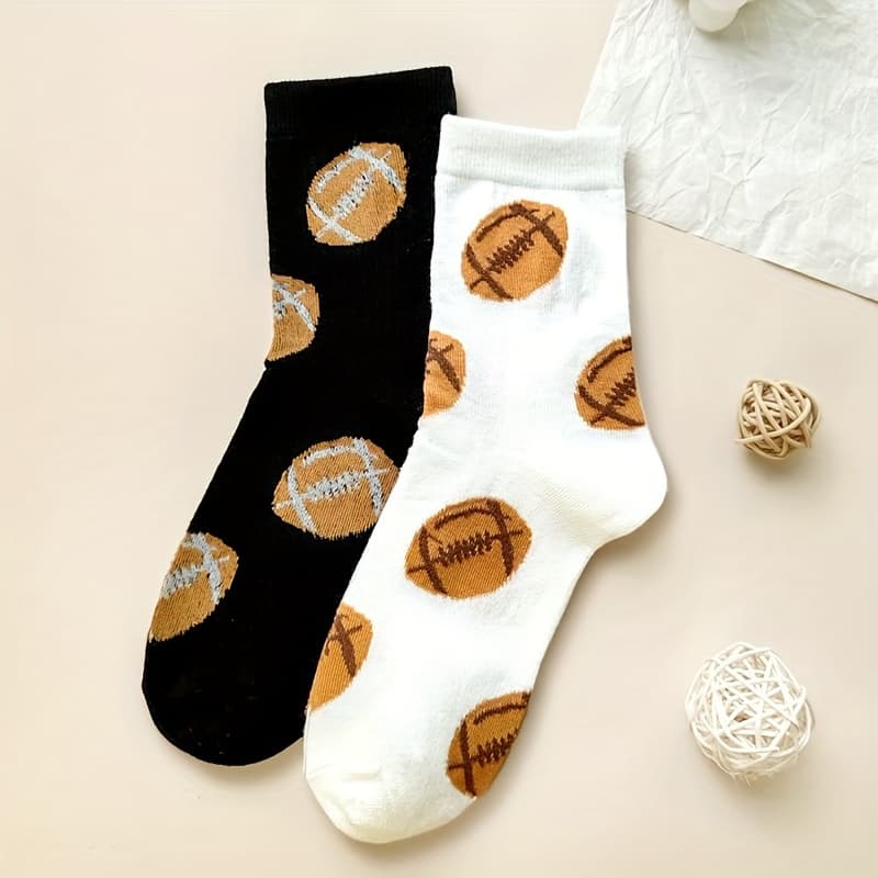 TEMU 1 Pair//4 Pairs Of Women's Mid-calf Socks, Fashionable, Versatile, Simple, Colorful Cartoon Socks Suitable For Daily Use