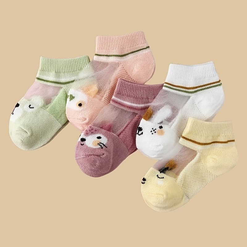 TEMU 5 Pairs Of Breathable And Comfortable Mesh Socks For Spring And Summer, Stylish And Versatile Socks