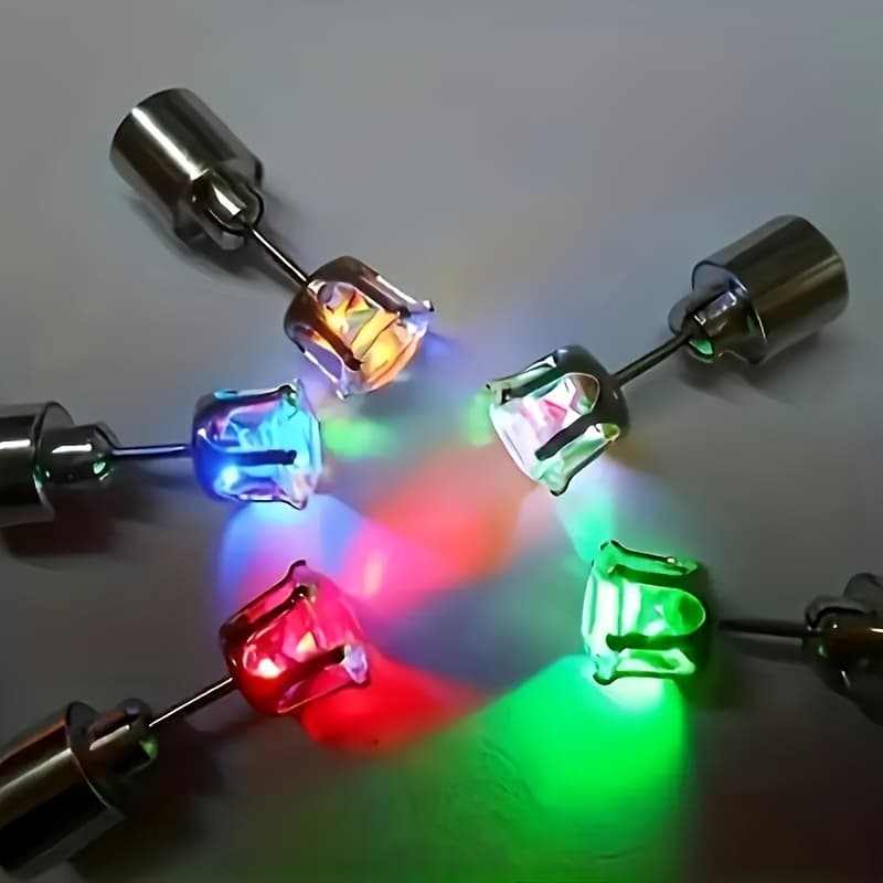 TEMU Led Flashing Color-changing Earrings With Flashing Rgb - Low Voltage (under 36) / Suitable For , Party,, Festival Accessories - Natural Ear Wires, No, Wear