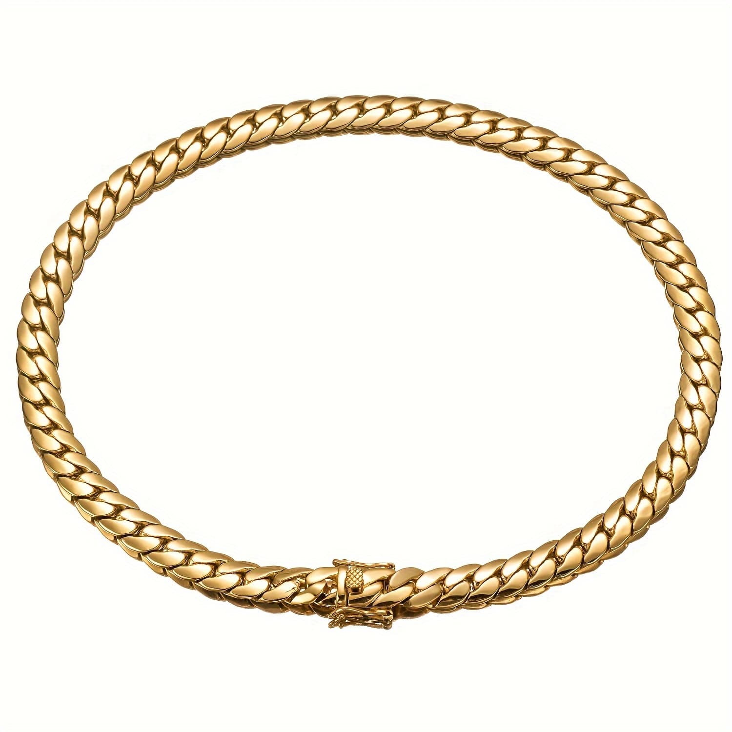 TEMU Men's Copper Golden Cuban Chain Fashion Bracelet