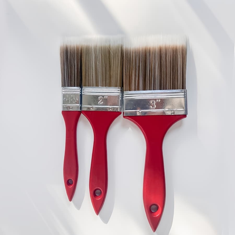 TEMU A Set Of 3 Paintbrushes Featuring Plastic Handles And Polyester Bristles, Suitable For Latex Paint, Oil-based , Varnishes, And More