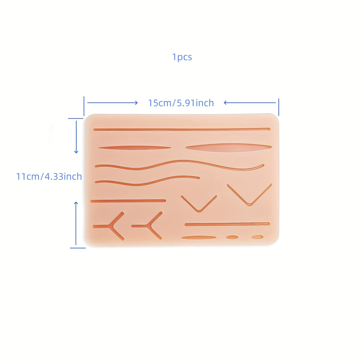 TEMU Upgrade Suture Exercise Pad Reusable Skin Model With 14 Pre-cut For , Suture Suture Kit, Suture Exercise Pad