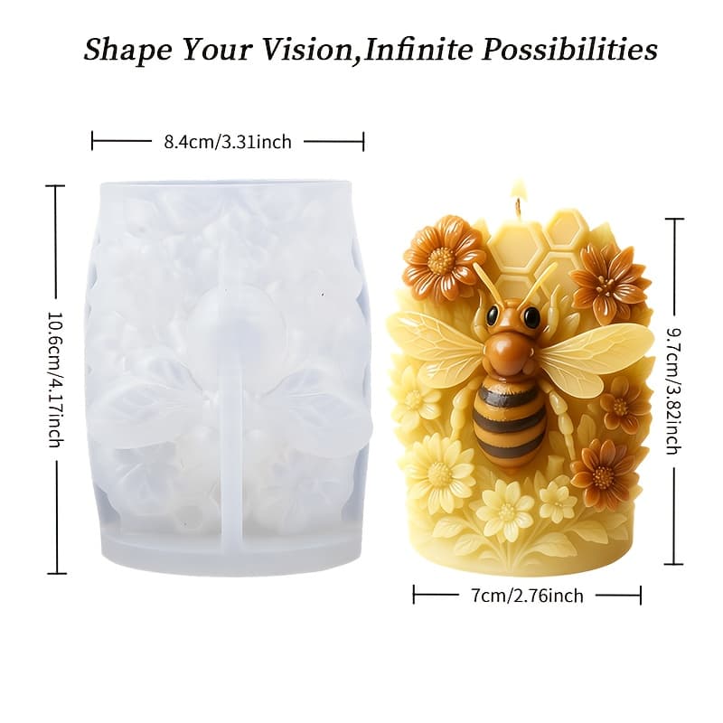 TEMU Resin Casting Molds 3d Natural Beehive Flower Cluster Mold, Detailed Carving Of Bees And Flowers, Suitable For Candles/plaster/resin, Durable Reusable Silicone Mold