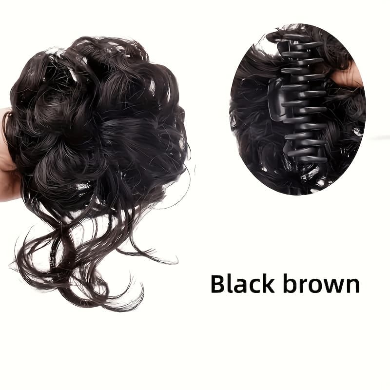 TEMU Women's Wavy Curly Hair Clip-in Wig- Natural And Fluffy With Long Beard And Head Tail, Convenient For Daily Wear. A Great Holiday Gift For , During Festivals. Used In All .