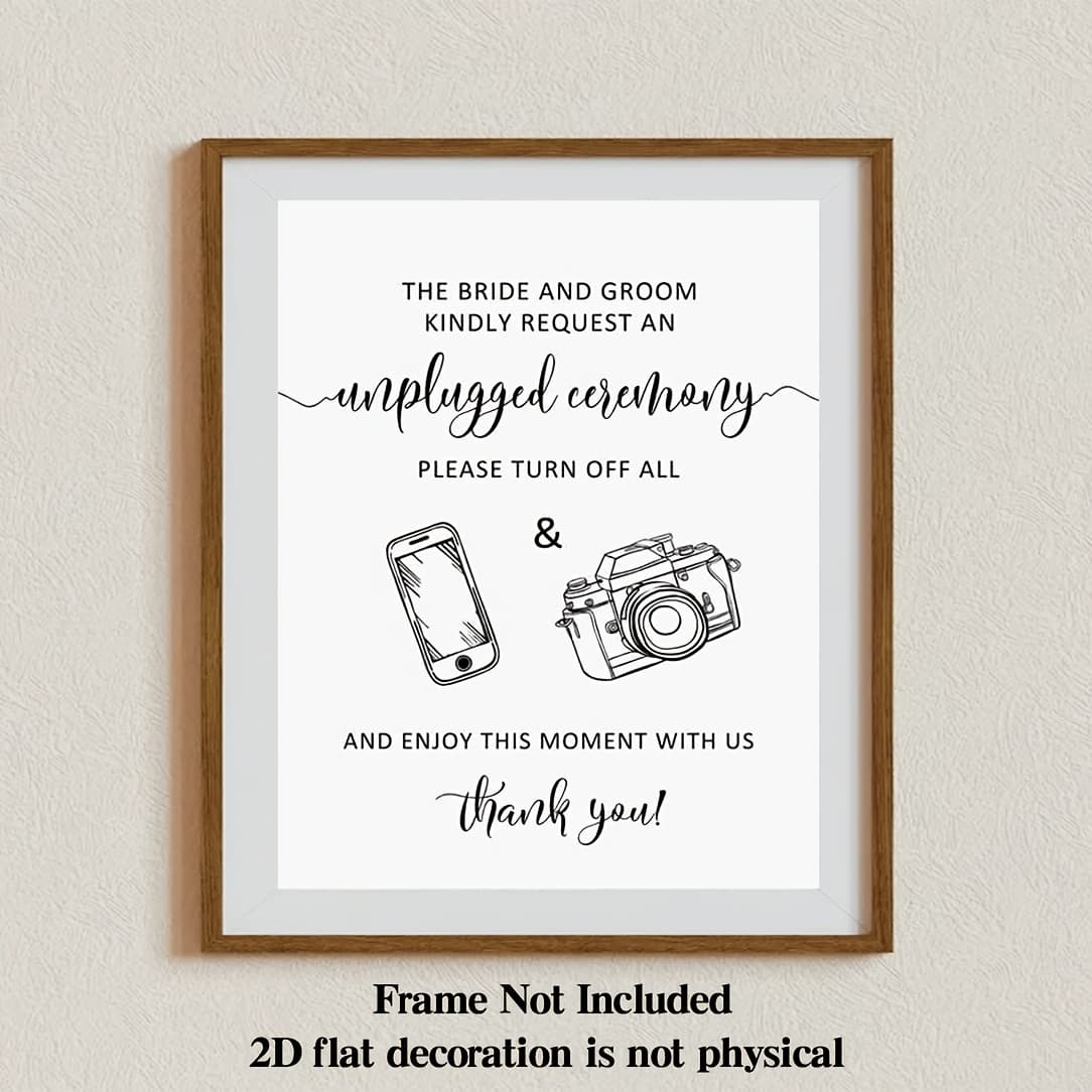 TEMU 2d Flat, 2d Flat Wall Decoration Poster No Frame 1pc Ceremony Sign The Bride And Groom Request Wedding Sign Wedding Sign For Room Bedroom Decoration 8 X 10 Inches