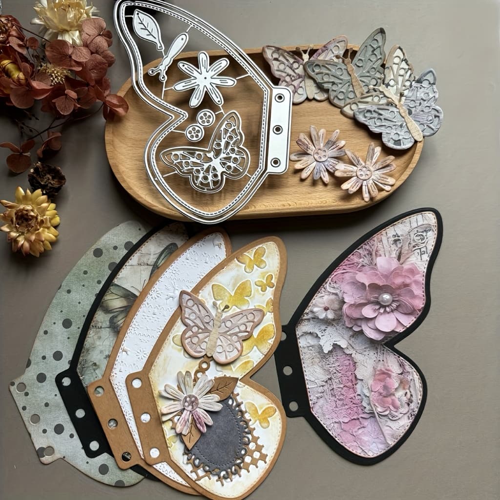 TEMU 1pc Creative Die-cut Template: Elegant Carbon Steel Stencil, Vintage Precision Punching Tool For Diy Scrapbooking, Journaling, And Card Decoration – Perfect Gift Craft Accessory