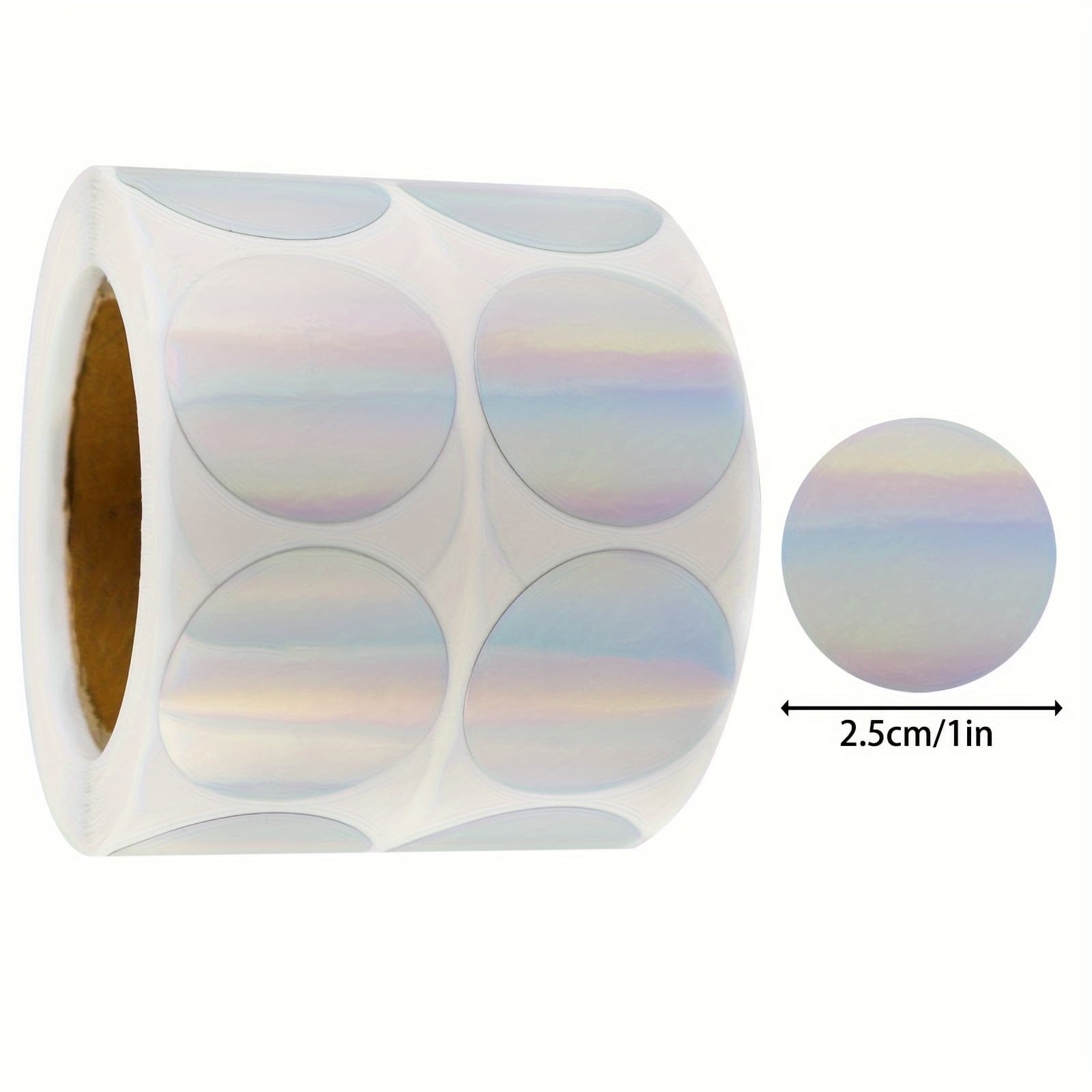 TEMU 1000pcs 1in Double Row Holographic Round Labels Round Marking Stickers Envelope Sealing Round Stickers Multifunctional Sealing Stickers