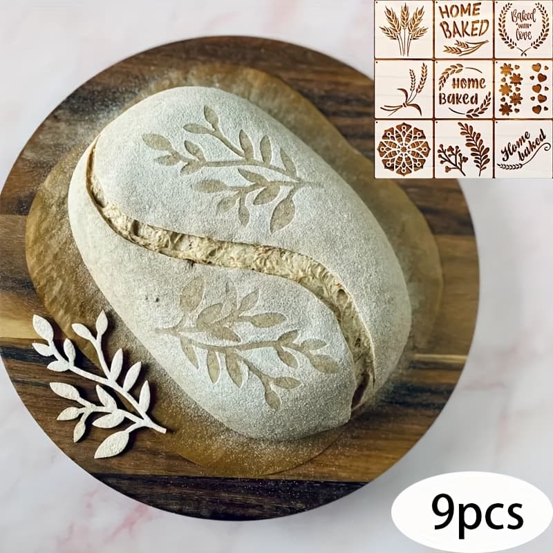 TEMU 9pcs Home Stencil Set, 5.9x5.9 Inch Reusable Painting Templates For Diy Art And Home Decor
