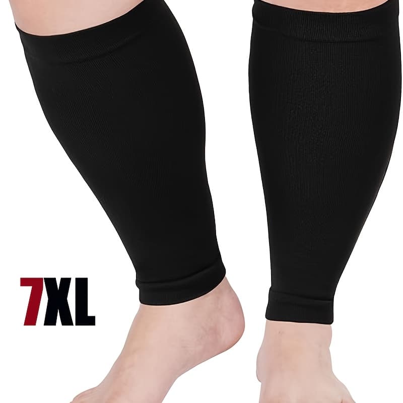 TEMU 1-pair Pc Unisex Compression Graduated Size Leg Sleeves For Running, Fitness, Shopping, And Casual Wear