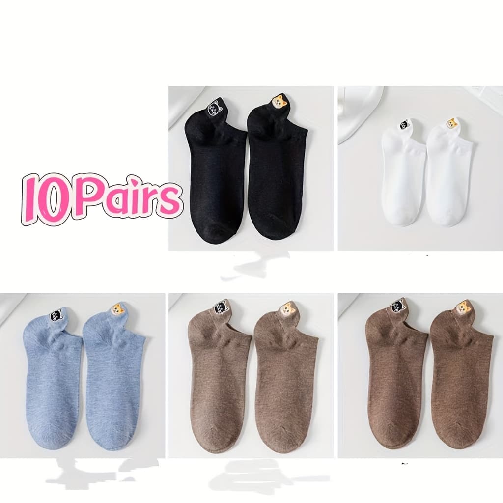 TEMU 10 Pairs Of Kitten Shallow Low-cut Summer Thin Ins Trendy Boat Socks