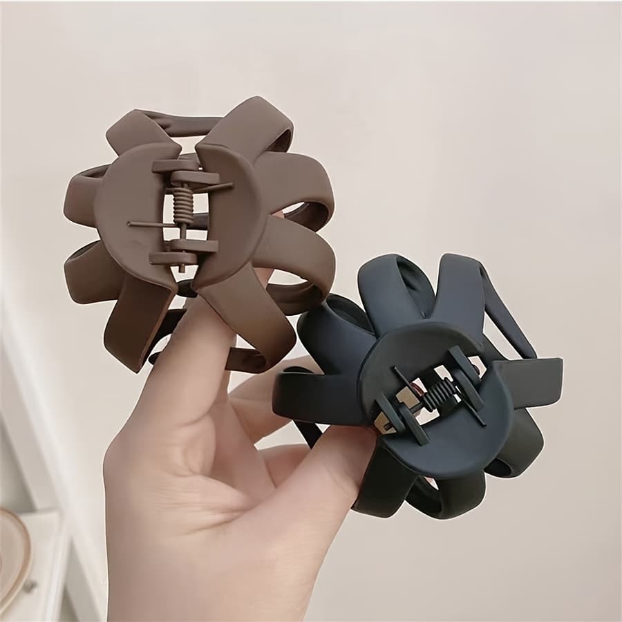 TEMU 2pcs High Ponytail Claw Clips For Bob Hairstyles, Large Shark Hair Accessories, Back Of Head Hairpins, Pumpkin Clips