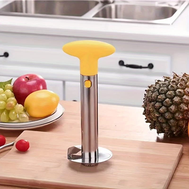 TEMU 1pc Premium Stainless Steel Pineapple Corer Easy To Manually Pineapple Gadget Outdoor Kitchen Utensil