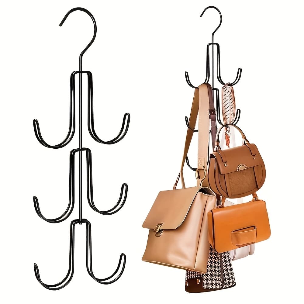 TEMU 1pc Purse Hanger Organizer For Closet, Hanging Bag Holder, Keeping Purses And In Good Condition, Metal Handbag Storage Hook Backpack Rack Space Saving Hanger