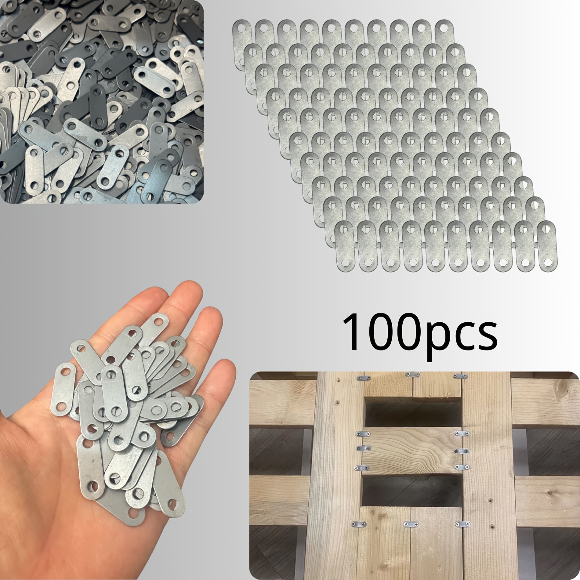 TEMU Metal Flat Connector Plates In Packs Of 20, 30, 50, Or 100 For Shelf Repairs