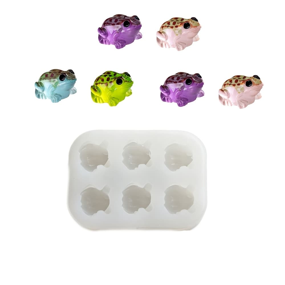 TEMU 1pc Miniature Frog Or Turtle Mold, Epoxy Resin Handmade 3d Frog Shape Or Turtle Shape Resin Liquid Casting Mold