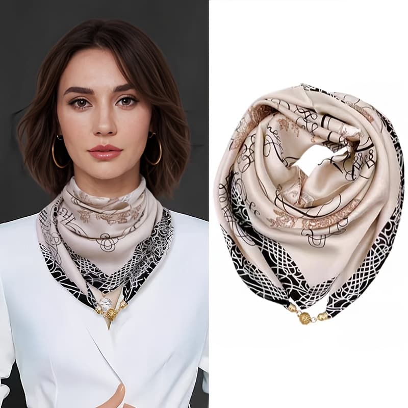 TEMU Women's Windproof & Elegant Scarves With Closure - Non-stretch Breathable Shawls Suitable For All- Outdoor, Casual Wear - Multi-style (neck/choker/ Scarf)