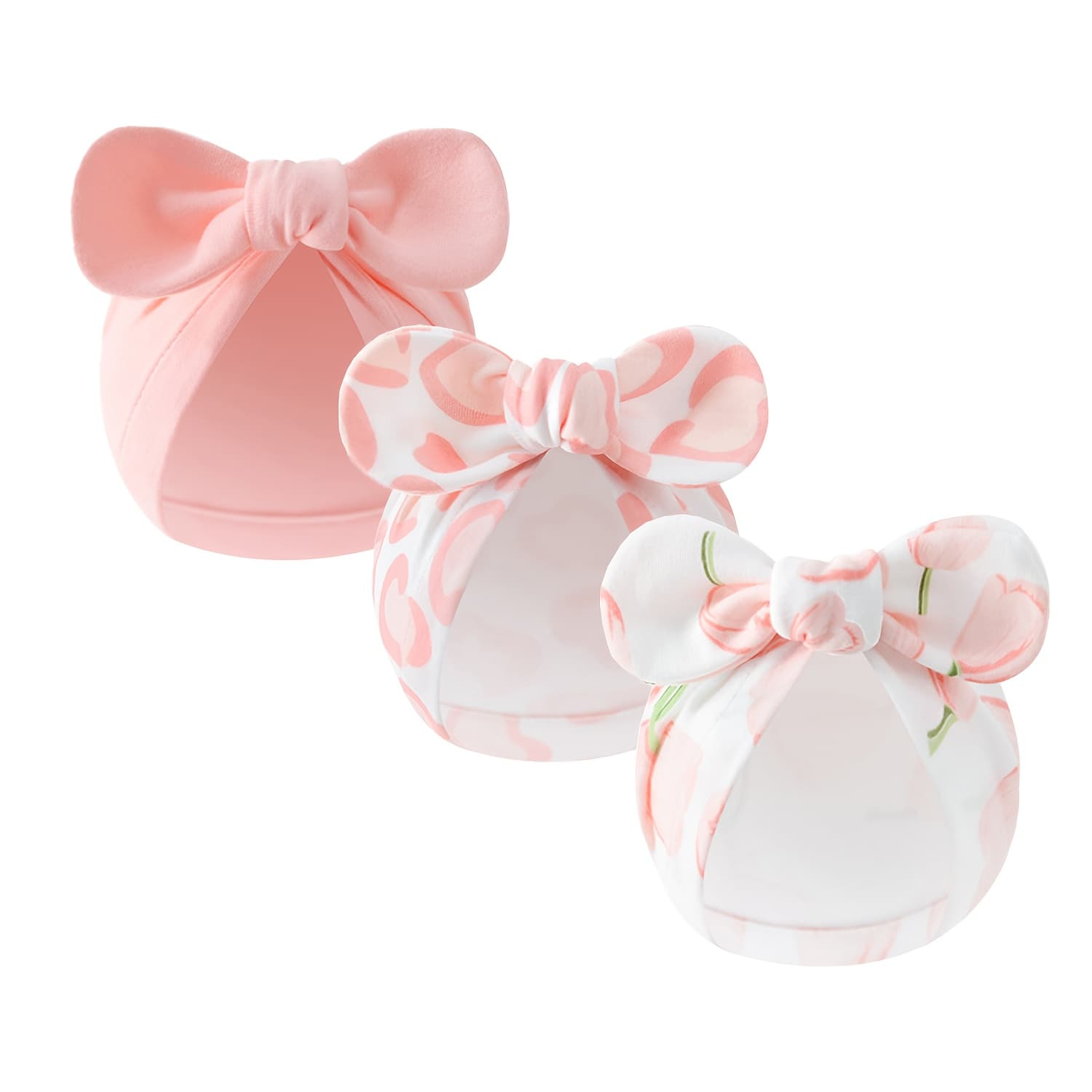 TEMU Newborn Baby Bow Hat Solid Color Hat/flower Cartoon Pattern Baby Hat Suitable For 0-6 Months