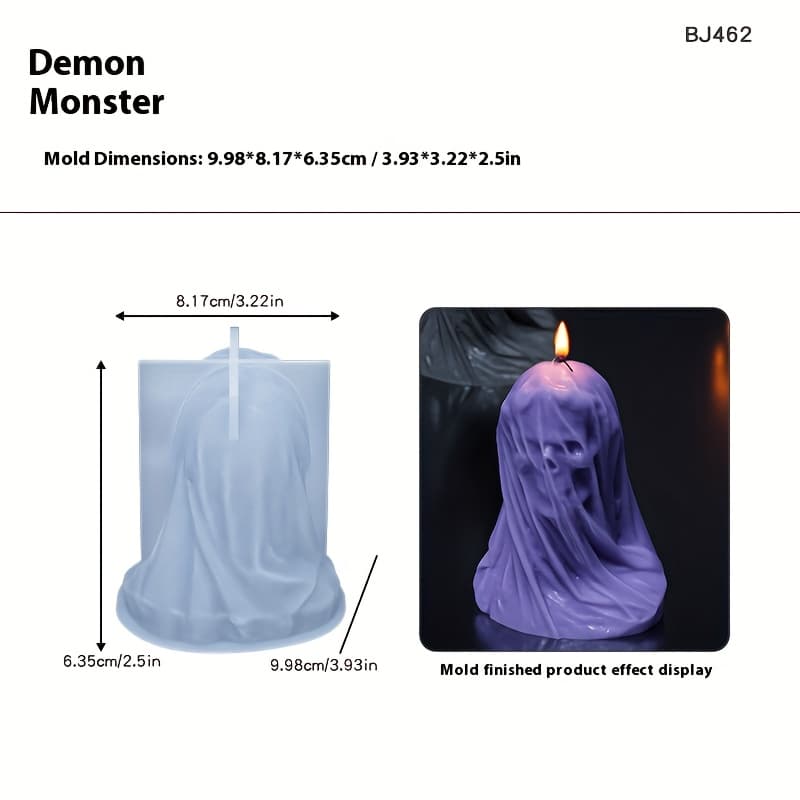 TEMU Resin Silicone Mold Halloween Decoration Mold, Masked Figurine Mold, Gypsum Resin Ornament Silicone Mold, Scented Candle Silicone Mold