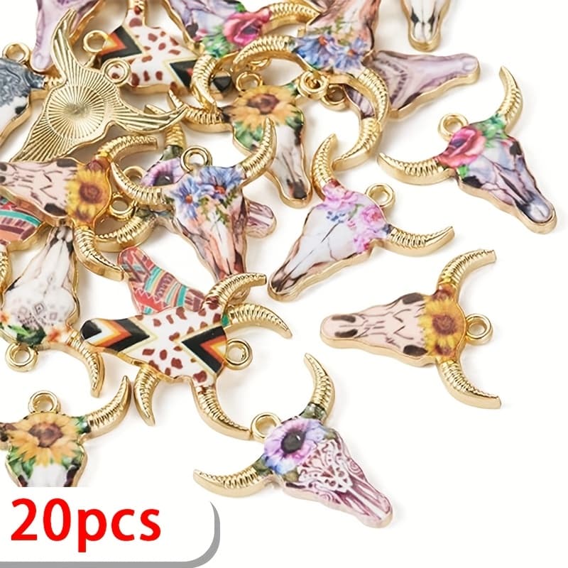TEMU 20pcs Elegant Charms, 21x22mm Enamel Alloy Animal Pendants For Making - Perfect For Bracelets & Necklaces
