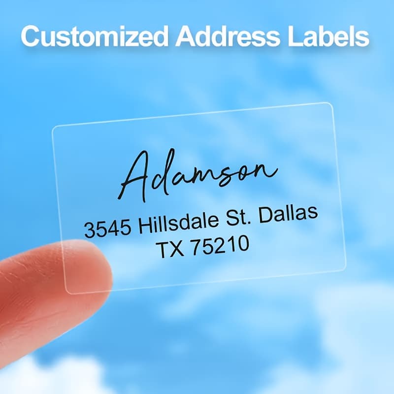 TEMU 50 Customizable Address Labels, - Transparent Mailing Stickers, Self-adhesive. Suitable For Invitations, Cards, And Business Letters, And Style To Your