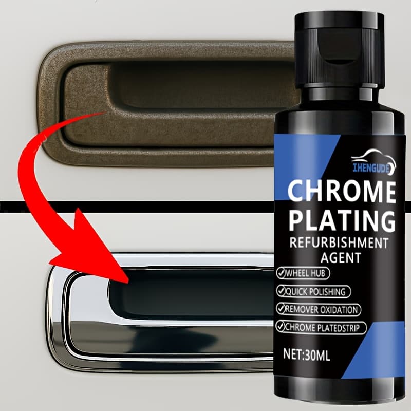 TEMU Chrome Plating Renewal Solution - Quick Polish And Repair For Door Handles, Window Frames, Car Emblems - Removes Oxidation, Restores Shine, Universal Use, 100ml