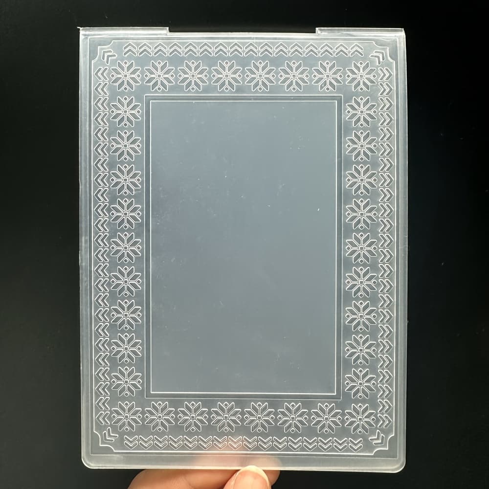 TEMU Checkered Border Pattern Card Making Embossed Folder - 3d Embossed Folder, Plastic Embossing Template Is Perfect For Occasions And For Making Cards, Diy Crafts, Scrapbooks, Gift Tags, And More
