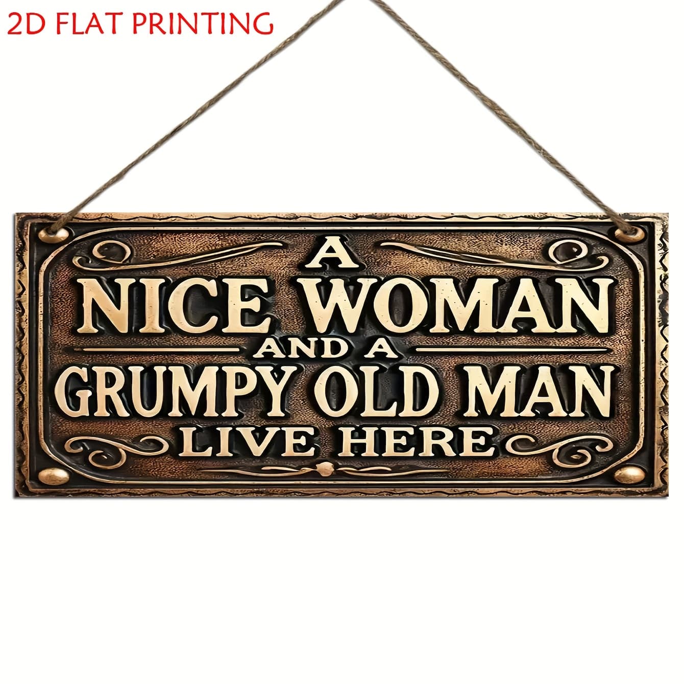 TEMU 2d Flat - A Decorative Wooden Plaque Featuring A Vintage Design That Humorously States, 'a And A Old Man Here.' Ideal For Enhancing The Decor Of Your Living Room, Bar, Cafe, Or Garage