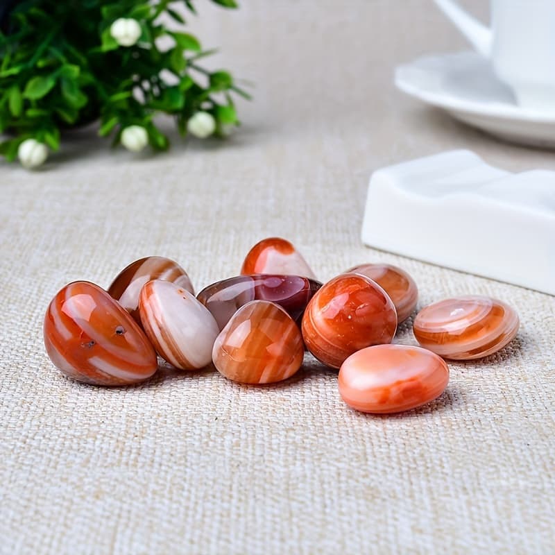 TEMU 10pcs Agate Pebble Loose Fill For Vases, Garden And Bottom Decoration, Natural Stone Surface With Slight Fragmentation,