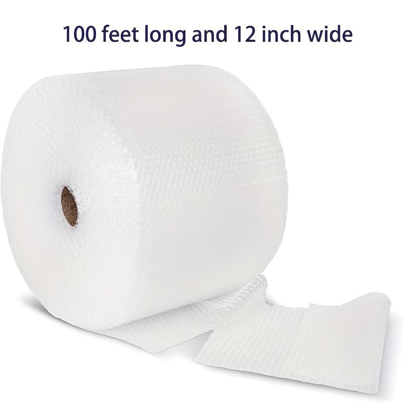 TEMU 1 Roll Of Cushioning Bubble Wrap, 100 Feet Long, 12 Inches Wide, 3/16 Inch Small Bubbles, Suitable For Packaging Fragile Items, Transparent Bubble Wrap, Ensuring Safe Handling And Transportation