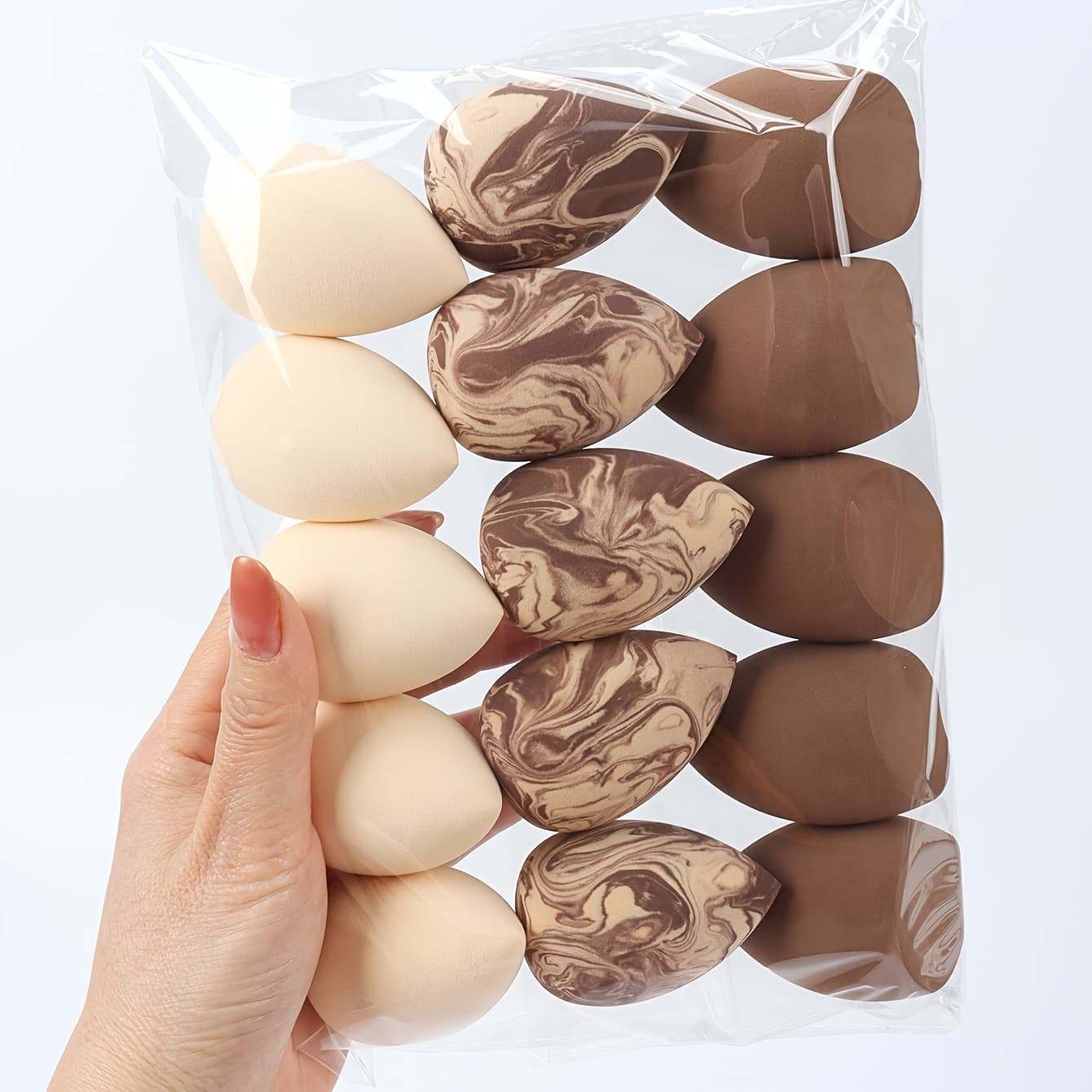 TEMU 15pcs Professional Makeup Sponge, Flawless Soft Setting Face , Multicolor Beauty Sponge Cosmetic Applicator For Powder, Liquid, Facial Makeup Tools