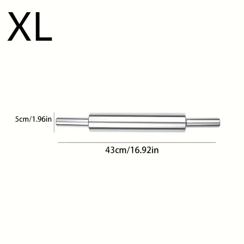 TEMU Heavy Duty Stainless Steel Rolling Pin With Non-slip Grip - Thickened Pastry Roller For Pizza, Pie & Pasta | & Easy To Clean | Kitchen Baking Tool, Gifts For Christmas And Halloween