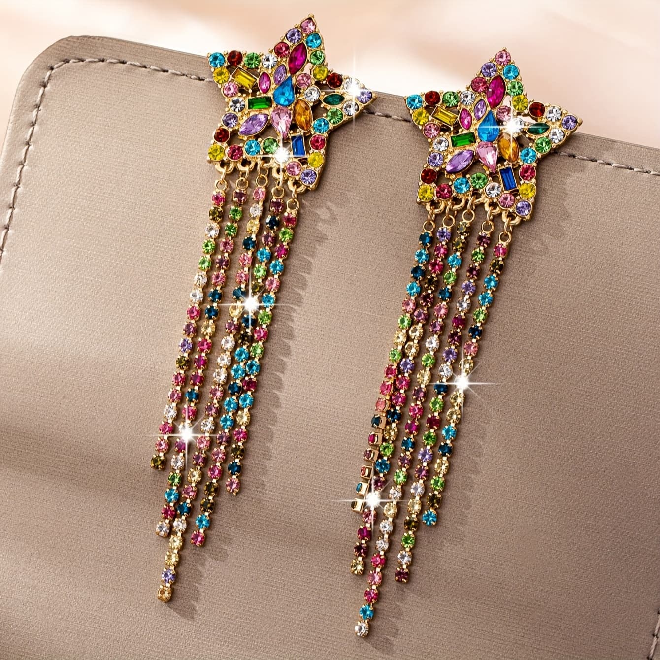 TEMU Elegant Summer Versatile Luxurious High-end Women's Jewelry Earrings