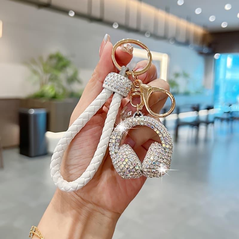 TEMU Creative Braided Rope Earphone Keychain, Music Bag Charm, Car Key Ring Pendant, Gift For