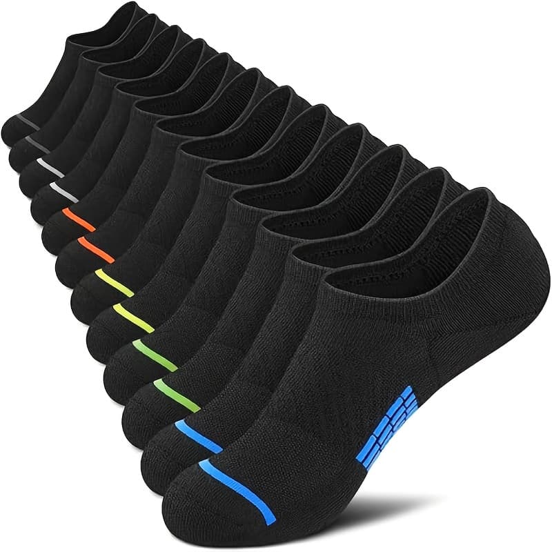 TEMU 6pairs Men's Summer Sports Sweat-absorbing And Breathable High-quality Ankle Socks, Sports Fitness Outdoor Exercise Invisible Shallow Mouth Socks, Sock Gifts For Men