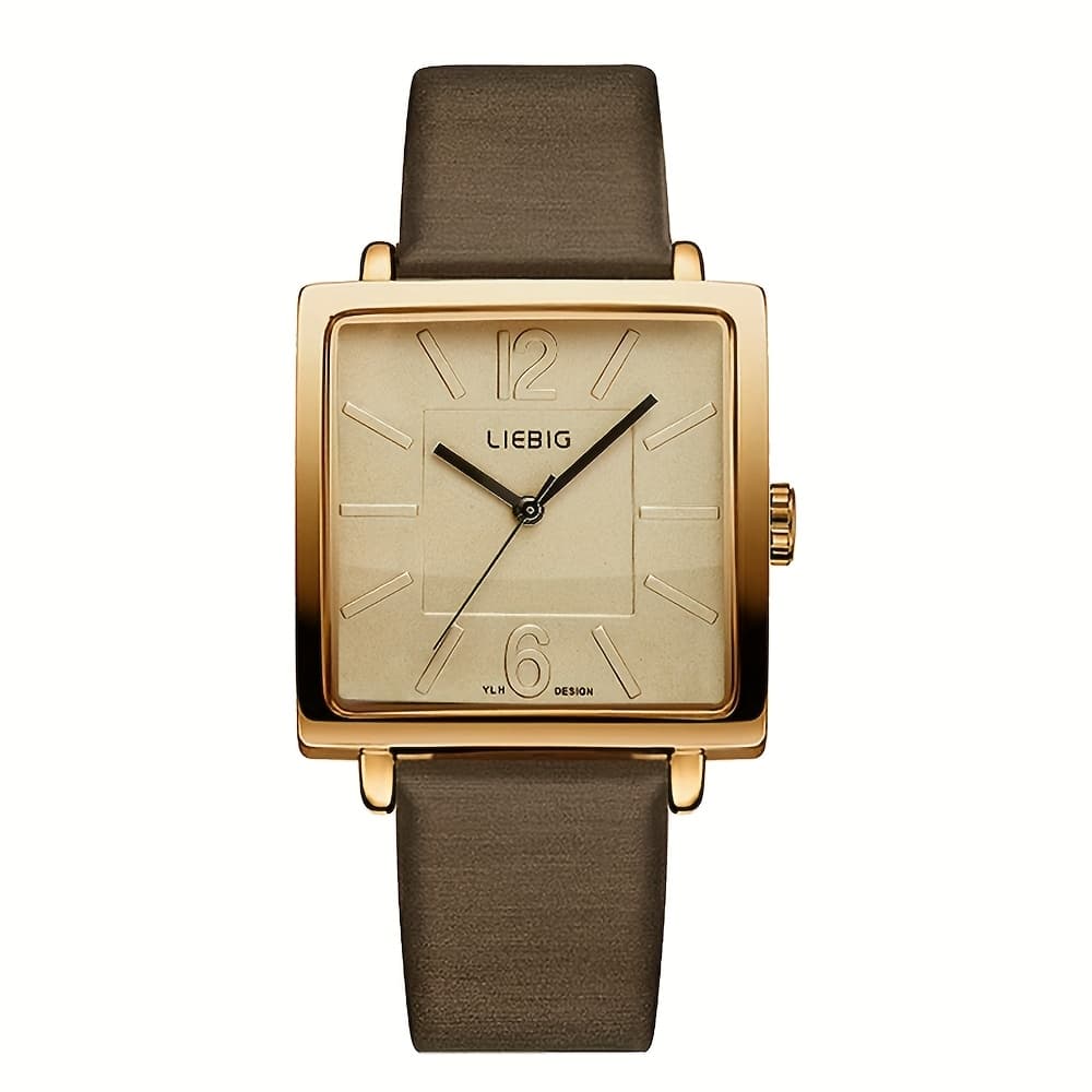TEMU Liebig Ladies Vintage Quartz Watch, Waterproof Square Quartz Watch, Business Casual Watch, Best Gift,, Women's Wristwatch, Exuding An Elegant Style, Ideal Gift For A Girl On Valentine's Day