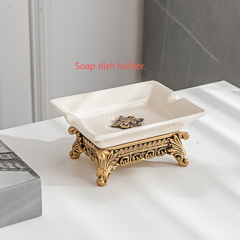 TEMU Light Luxury Minimalist W003 Ceramic Ice Crack Creative Press-type Hotel Household Bathroom Shower Gel Hand Soap Bottle Toothbrush Holder Soap Rack And Other Single Bathroom Accessories