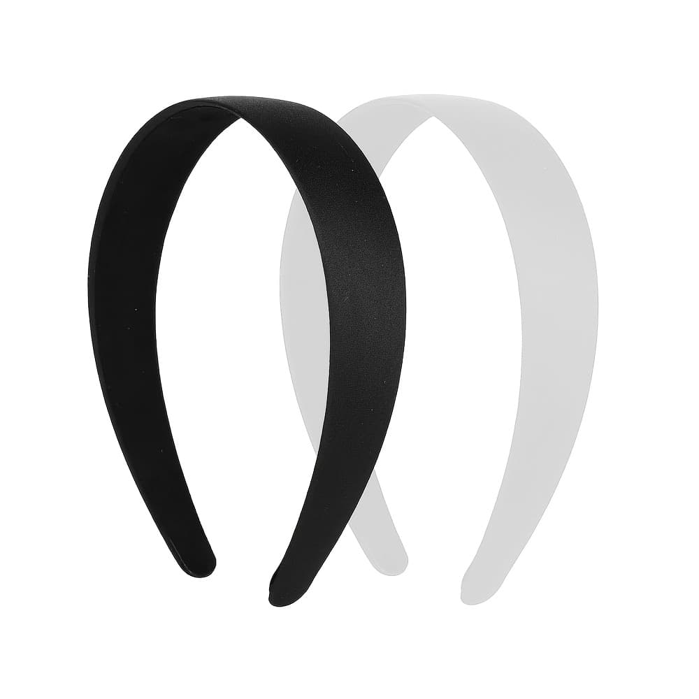 TEMU 2/3pcs 2.5cm Wide Black And White Anti-slip Fashion Hair Tie Solid Color Hard Headband, Suitable For Women' Dressing Headwear