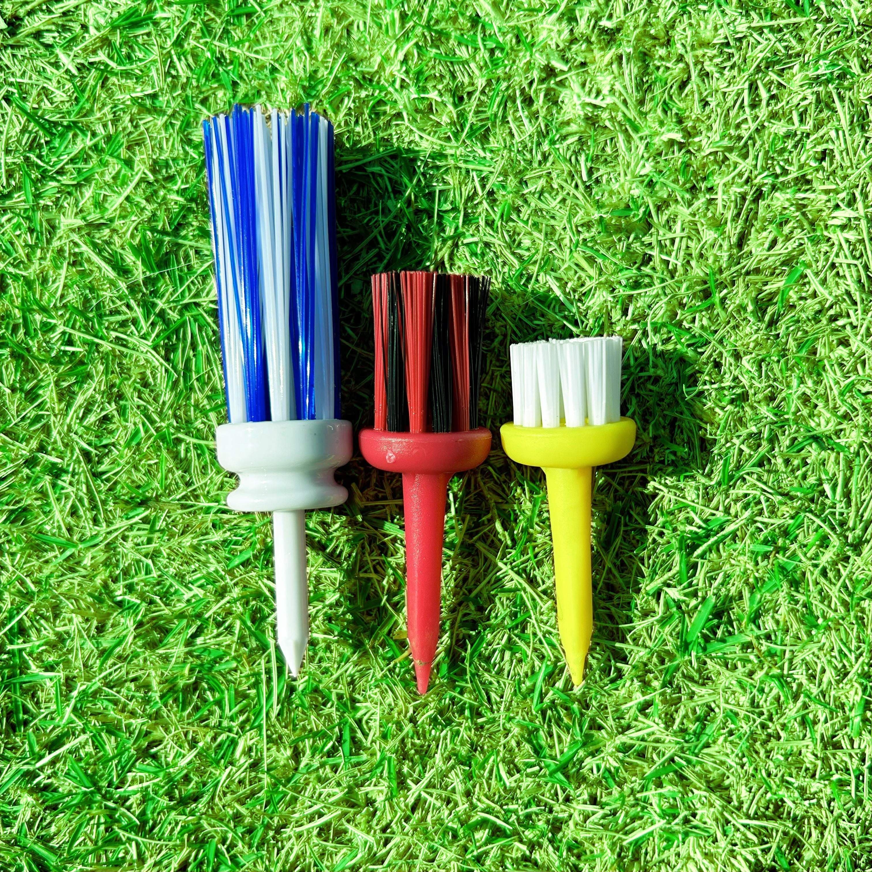 TEMU 3pcs Reduce Friction Golf Tee Bristle Up Like A Brush Golf Additions, Golf Tees Diagonal Insert For Increaseddistance And Speed During Golf Training Golf Club Cleaning Brush