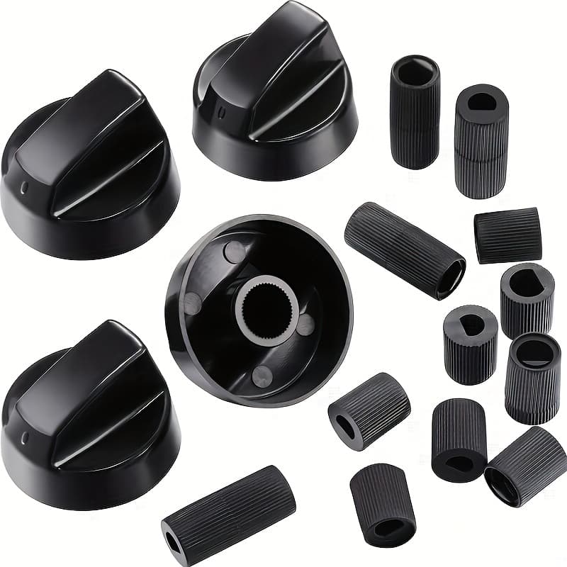 TEMU 4pcs Universal Replacement Control Knobs With 12 Adapters, Compatible With Most Oven, Stove, And Range Models, Durable Knob Set For Kitchen Applianc