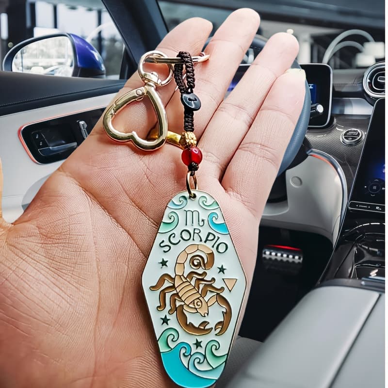 TEMU 1pc Vintage 12 Zodiac Metal Enamel Keychain, Diy Hand-woven Rope, Pixiu – The Perfect Birthday Gift For Students, Family, , Colleagues, And Business – Car, Bag Keychain, , Cute Gothic Y2k. Each