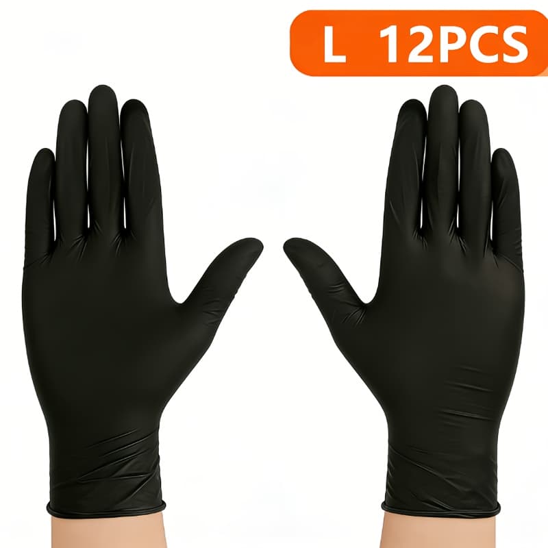 TEMU Black Disposable Nitrile Gloves, Composite Nitrile Gloves